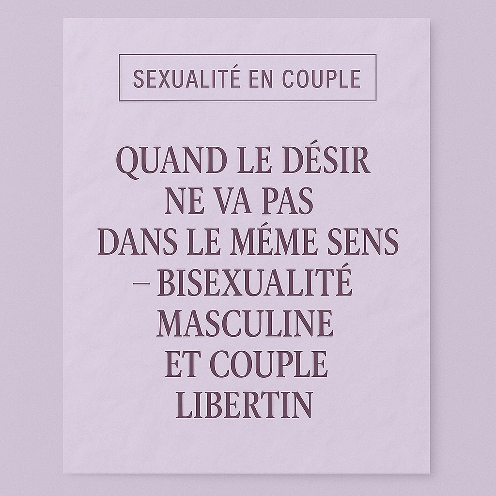 QUAND LE DÉSIR NE VA PAS DANS LE MÊME SENS – BISEXUALITÉ MASCULINE ET COUPLE LIBERTIN