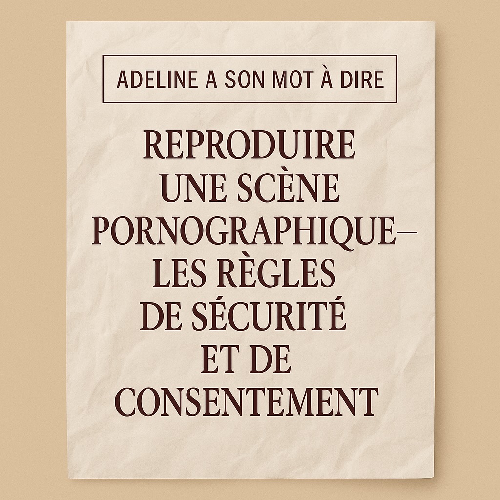 REPRODUIRE UNE SCÈNE PORNOGRAPHIQUE – LES RÈGLES DE SÉCURITÉ ET DE CONSENTEMENT